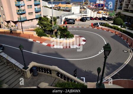 Monte Carlo, Monaco, 2019. Das Fairmont Hairpin Bend. Quelle: Vuk Valcic/Alamy Stockfoto