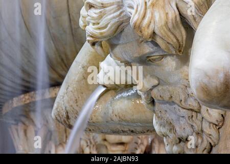 Catania - Die nächtlichen Detail der Brunnen Amenano von Tito Angelini (1837). Stockfoto