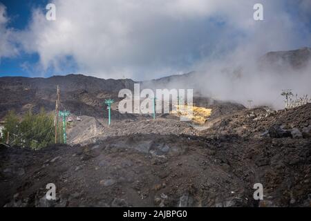 Catania, Italien, 30. September 2017: Standseilbahn nach oben am Ätna mount. Stockfoto