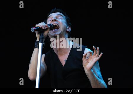 Italien Imola, 13-14-15 Juni 2003 Heineken Jammin' Festival 2003', 'Autodromo di Imola" Rennstrecke von Imola: Der Sänger Dave Gahan während des Konzerts Stockfoto