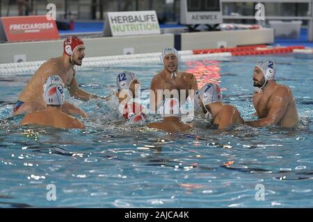 Cuneo, Italien. 3 Jan, 2020. Italien teamduring Internationale viereckigen - Italien vs Griechenland, Wasserball italienische Nationalmannschaft in Cuneo, Italien, 03 Januar 2020 - LPS/Tonello Abozzi Credit: Tonello Abozzi/LPS/ZUMA Draht/Alamy leben Nachrichten Stockfoto