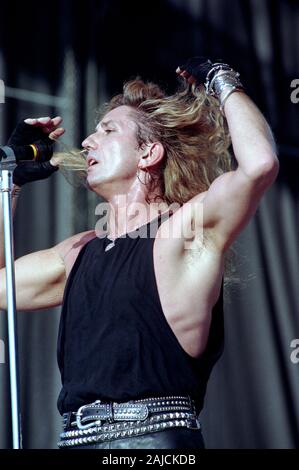 Mailand Italien, vom 07-08 Juli 1994 Musik Festival live Konzerte onoria 1994" an der Aquatica Park von Mailand: Der Sänger der Whitesnake, David Coverdale, während des Konzerts Stockfoto