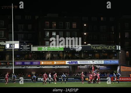 Cardiff, Großbritannien. 03 Jan, 2020. Eine allgemeine Ansicht eines lineout während des Spiels. Guinness Pro 14 Rugby-Spiel, Cardiff Blues v Scarlets am BT Sport Cardiff Arms Park in Cardiff am Freitag, 3. Januar 2020. Dieses Bild dürfen nur für redaktionelle Zwecke verwendet werden. Redaktionelle Verwendung nur. pic von Andrew Obstgarten/Andrew Orchard sport Fotografie/Alamy Live news Credit: Andrew Orchard sport Fotografie/Alamy leben Nachrichten Stockfoto