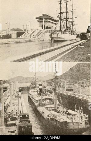 Unser Land und seine Ressourcen;. Dampf SCHAUFELN AN DER ARBEIT ÜBER DEN PANAMAKANAL CULEBRA CUT Mai 20, 1913 Seeschiffen auf die Anzahl der 7^7 durch den Kanal fromJuly 1. 1915 bis Juni. Ich. 1916. Theiraggregate net Tonnage war 2,479,761. Ladung durch den Canal onthese Schiffe betrug 3,140,046 Tonnen, und die Schiffe in die Maut bezahlt $ 2,399,830.42. Der Kanal wurde im Septem- ber, 1915 und blieb geschlossen, ex-Cept für den Transit von kleinen ves-sels, die en-Trance für Passage geweint hatte, bis in die Mitte der Vir. Betrieb von Miraflores Schleusen - PRESIDENTE SARMIENTO EINGEBEN - E Stockfoto