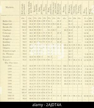 Ontario Sitzungsdiensten Papers, 1892, 1. Implementiert. Live Stock.. Insgesamt 32 84 $ C. 18 224 889 74 &gt;&gt; c c 3 o 5 u 2 c X: 3^o0) 1-3 - $ C. § C. 14 41 13 73 4 03 4 03 10 01 8 90 28 45 26 66 ^ Ich § c.l $ C. 18 00 4 41 10 35 18 284 429 02 31 72 u d?o. 1 T.? g^c^i&gt; ich? D-C1^^ 4, j a O-w02 a/5 $ C. $ c. $ c. 14 70 13 57 10 33 4 16 3 88 3 50 8 05 8 05 9 47 26 91 25 50 23 30 j der Provinz. 1891. 1890. 1882-91. * C. 16 214 299 21 | $ ich $ c C. Ich 16 76 16 14 ^ 4 50 4 33 J 9 211 9 20 J 30 47 | 29 67 Die Durchschnittswerte für die Provinz für 1891 nicht wesentlich vom Durchschnitt abweichen abgeleitet fo Stockfoto