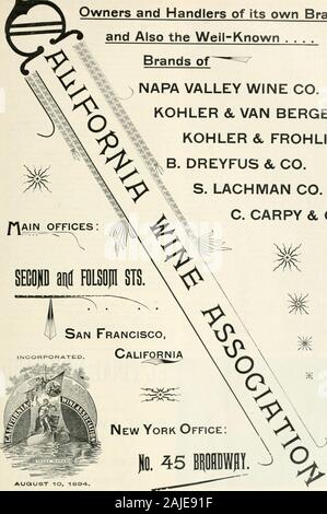 Pacific Wein und Geist überprüfen. wineson tippen, ohne zu verderben. Für Angaben Adresse Q, thisoffice. Abonnieren für den Pazifik Wein & Geist - fL 50 ein Jahr. f/ieifie WIJ^E; "JMB Sfll^ lT (REVIEW 21 Eigentümer und Hundeführer der eigenen Brandsand auch die Weil-Known. . . Marken von ^ ^-^ NAPA VALLEY WEIN CO KOHLER &, VAN BERGENKOHLER & FROHLING^^^ Ich^ B. DREYFUS & Co. S. LACHMAN CO.C & Co. m August 10, 18 Q4. 22 f/rSlfie Wl/^E/c/^D Sflf^ lT f^EVIEW. Wein Procliiction von Frankreich. Die uindo stiitonieut wurde in einem Bericht an die seut Department, datoil Juli 24, 1805, bv C.V. Clianeollor, Stockfoto