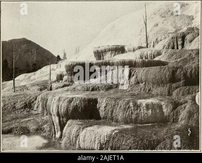 Der Yellowstone National Park, Historische und anschaulich, mit Karten, Ansichten und Porträts dargestellt. e früh Administra- tion der Park war notwendigerweise sehr ineffizient. Im look-back-ing in diesen Jahren ist es ein Wunder, dass Es atalle überlebte und wurde nicht in die öffentliche Domäne wiederhergestellt. Die Verwaltung des Parks wurde von theSecretary im Inneren zu einem Betriebsleiter anvertraut, und sein Urlaub-101 natürlich fiel auf Herrn Langford, sowie Amember des berühmten Washburn Expedition und als anardent Freund der neue Reservierung bekannt. Aber, von der Ersten, seine Hände wurden vollständig gebunden. Keine s Stockfoto