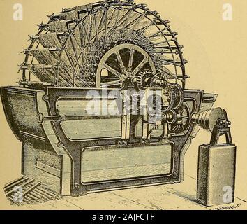 Baumwolle weben: seine Entwicklung, Prinzipien und Praxis. Abb. 170.- Die Rechnung mit Hanks. es sein würde, wenn von Hand gedreht, und es wird von Geometrieauswahl eine automatische Reise, die eine Glocke schellt, wenn aus irgendeinem Grund eine skeinor Stränge ausfallen zu drehen. Im Falle einer solchen aninterruption auftreten, es erfordert aber einen Augenblick Ursache zu findthe und korrigieren. Eine zweite Reihe von Stöcken ist furnishedwith jede Maschine, so dass zwar ein Los gefärbt wird, einem anderen auf der zweiten platziert werden können, bereit zu sein, forplacing in die Maschine, sobald die erste hat Garnen Bleichen und Färben. 307 Ont. Diese Stockfoto