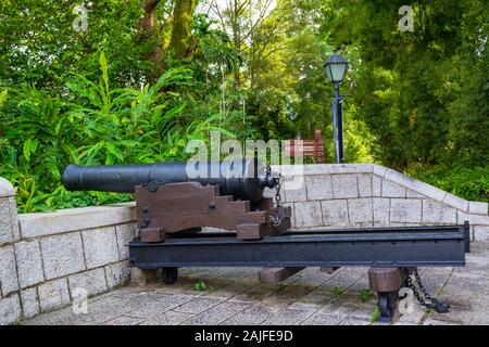 Kanonen von Fort Canning, Singapur Stockfoto