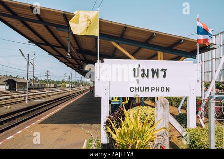 Chumphon Bahnhof im südlichen Thailand Stockfoto