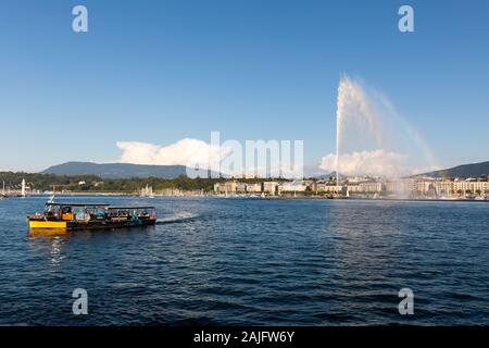 Brunnen Park im Genfer See, Schweiz Stockfoto