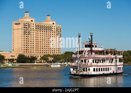 Savannah Riverboat, Königin von Georgien, Savannah, GA, USA Stockfoto