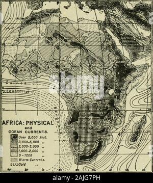 Angewandte Geographie, eine vorläufige Skizze mit zehn Karten. ses und Asien, und trennten sich mit den meisten ihrer Feuchtigkeit begünstigt tothese Kontinente, während die wenig Sie canpick aus dem schmalen See ist auf thecoast hinterlegt, und fast keiner erreicht die Sahara. Also, dann, so weit wie seine Umgebung, die greatmass von der Mitte und im Süden des Kontinents ist notunfavorably gelegen hinsichtlich der Strömungen und Winde, während rund drei Millionen Quadratkilometer im Norden, mehr als ein Viertel der gesamten Afrika, ist asbadly gelegen als ein Land außerhalb des polarcircle werden kann. Es ist nicht possib Stockfoto