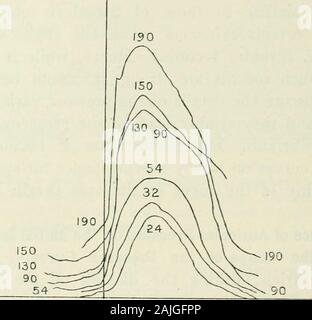 American Journal der Physiologie. cipheredfrom kalibriert optische Aufzeichnungen (z. B. bei h, Abb. i), sind Fortschritte - vergnügt niedriger als Congelador Drücke gemessen an der watermanometer.^ Die Ergebnisse, die zu den Kurven dargestellt inFig. 4 und in der folgenden Tabelle angegebenen in Millimetern ofwater, sind charakteristisch. Intra-Congelador Druck 24 32 54 90 130 150 190 Erste intraventrikuläre Druck 23,1 26,9 34,6 61,6 81,6 106. Ich 115.5^ Für Technik der Messung, cJ. Wiggers: Das Journal, 1914, Xxxiii, s. 15. 390 Carl J. Wiggers weitere Experimente werden erforderlich sein, um zu bestimmen, whetherthis Eine werden kann Stockfoto