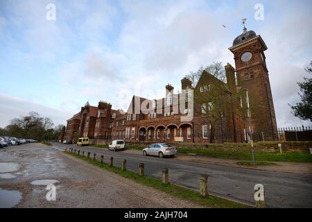 Britannia Kasernen, an Mousehold Heide, die als regimental Home für das Royal Norfolk Regiment zwischen 1885 und 1887 diente, ist jetzt aber unbenutzt und überlebt als Teil der HMP Norwich, Norwich, Norfolk. PA-Foto. Bild Datum: Freitag, 3. Januar 2020. Photo Credit: Nick Ansell/PA-Kabel Stockfoto