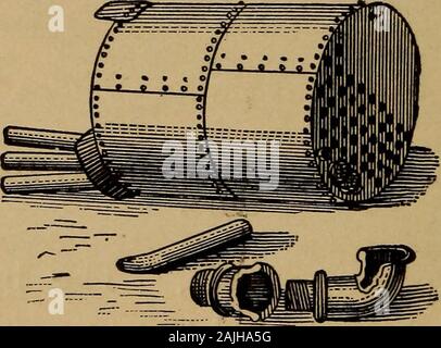 Dampfkessel Explosionen, in der Theorie als auch in der pactice;. Abb. 46,- Heck op Kessel nach Ex-PLOSION. Das hintere Ende des Kessels BeforeExplosion. Die zwei nachfolgenden Abbildungen , und sie auseinander zu werfen. Abb. 47. - das vordere Ende des Boilerafter Explosion. Mit aller Kraft, die aufgrund von hundert Millionen von Maul- Stockfoto