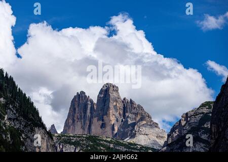 Tre Cime de Zinnen in Italien Stockfoto