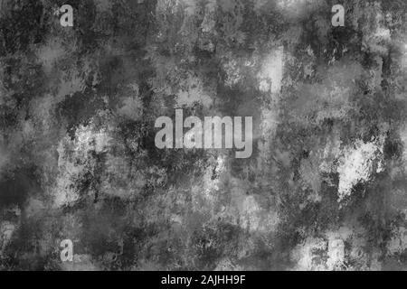Moderne Zeichnung Textur. Dynamische Farbe Pinselstriche in den Farben Schwarz und Weiß. Schwarzweiß-Muster. Moderne 2D-Grafik Stockfoto