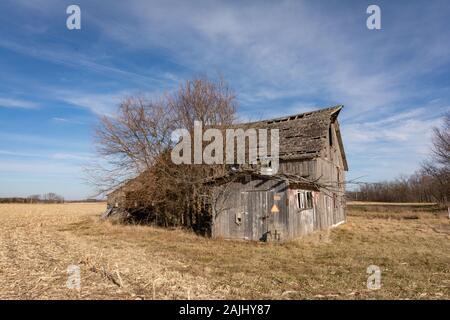 Alte Scheune im Mittelwesten. Bureau County, Illinois, USA Stockfoto