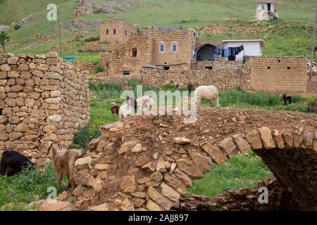 Blick vom Dorf Bilali bei Mardin. In diesem syrischen Dorf leben heute nur noch sehr wenige Menschen. Stockfoto