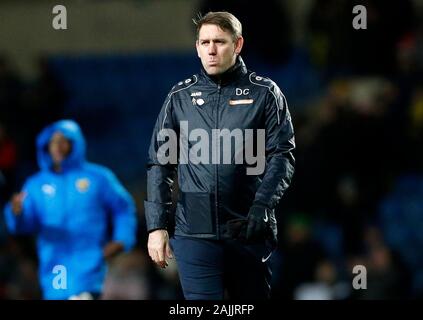 Hartlepool United manager Dave Challinor nach dem Finale im FA Cup in der dritten Runde an der Kassam Stadion, Oxford Pfeifen. Stockfoto