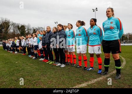 Haarlem, Niederlande. 04 Jan, 2020. HAARLEM, 04-01-2020, Sportpark Spanjaardslaan, deutscher Fußball, Nieuwjaarswedstrijd, teams Futter bis vor dem Spiel Kon. HFC vs Ex Oranje Leeuwinnen Credit: Pro Schüsse/Alamy leben Nachrichten Stockfoto