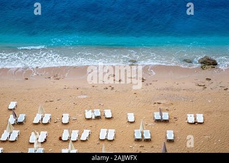 Kaputas Strand zwischen den Städten Kas und Kalkan in der Türkei. Stockfoto