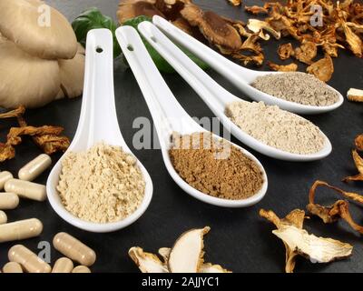 Medizinische Pilze - gesunde Ernährung Stockfoto