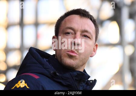 LONDON, ENGLAND - Januar 4, 2020: Villa Assistant Coach John Terry dargestellt vor der FA Cup 2019/20 dritte runde Spiel zwischen FC Fulham und Aston Villa FC im Craven Cottage. Stockfoto