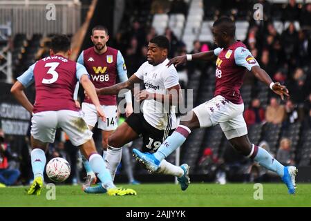 LONDON, ENGLAND - Januar 4, 2020: Ivan Cavaleiro von fulham dargestellt während der FA Cup 2019/20 dritte runde Spiel zwischen FC Fulham und Aston Villa FC im Craven Cottage. Stockfoto