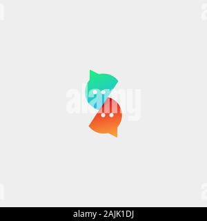 Buchstabe S Chat Vector Logo oder Icon Design Stock Vektor