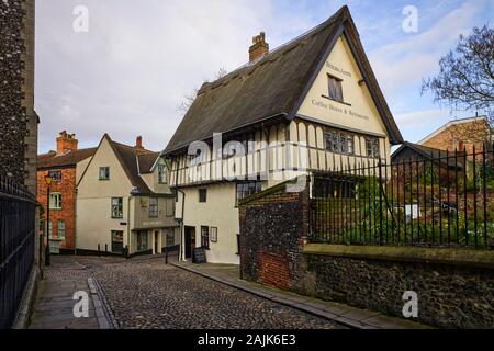 Alte medaeval Häuser in Elm Hill von Norwich Stockfoto