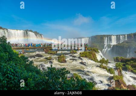 Iguacu Wasserfälle, Brasilianische Seite, Parque National Iguacu, Rio Grande do Sul, Brasilien, Lateinamerika tun Stockfoto