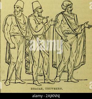 Schule Wörterbuch von Griechischen und Römischen Antiquitäten. Der Senat Haus hieß Bouleuterion {fiovXeuTTjpiov). Die prytanes hatte auch ein Gebäude treffen zu holdtheir in, wo sie waren - aus öffentlichen Mitteln während theirprytany. Dieses wurde das Prytaneion, und wurde für eine Vielzahl von Zwecken verwendet. [Prytaneion.] Bug. [Arcus.] Boxen. [PUGILATUS.] BRACAE oder BRACCAE (Az/a | upf 8 es), trowsers, Hosen, wurden gemeinsame zu Ali. BRACAE, TROWSERS. BUCCINA. die Heiden, die der Grqek andRoman Bevölkerung umgeben, die von theIndian zum Atlantischen Ozean, aber notworn l) y die Griechen Stockfoto