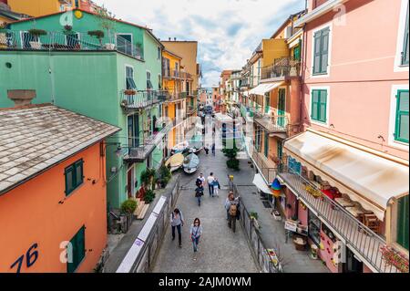 Manarola, Cinque Terre, Italien. Stockfoto