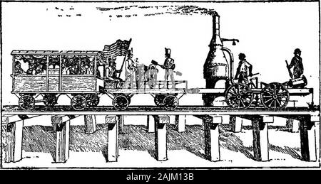 Die Geschichte von der Pullman Car. •?*V" eine der ältesten Arten von einem amerikanischen Pkw, von Peter Coopers experimentelle Lokomotive, Tom Thumb gezeichnet. Die röhrenförmigen Kessel der Lokomotive von Gun Barrel gebildet wurden. Denkmal aus dem Ausschuss, die Sie wasreferred. Die Entwicklung der Lokomotive in Americaapproximates seine Entwicklung in England. Wie earlyas 1827 vier Meilen Schiene wurden betweenQuincy festgelegt und Boston für den Transport von granitefor das Bunker Hill Monument. Pferde eingerichtet [8], das von Microsoft® Geburt digitalisiert VON EISENBAHN TRANSPORT die Macht, und die Autos wurden gezeichnet Stockfoto