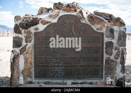 Manzanar Weltkrieg Internierungslager, Kalifornien, USA. Stockfoto