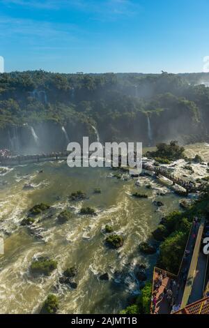 Iguacu Wasserfälle, Brasilianische Seite, Parque National Iguacu, Rio Grande do Sul, Brasilien, Lateinamerika tun Stockfoto