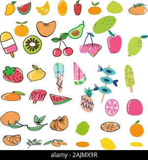 Obst Früchte aus vielen Vitaminen Stock Vektor