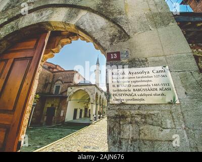 Die Kleine Hagia Sophia, die auch als Kucuk Hagia Sophia in Istanbul, Türkei, 26. Oktober 2019 bekannt. Ehemals byzantinischen Kirche der Heiligen Sergius und Stockfoto