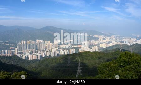 Lion Rock Stadtbild View Hong Kong. Anzeigen von Shatin New Gebiete Hong Kong. Stockfoto