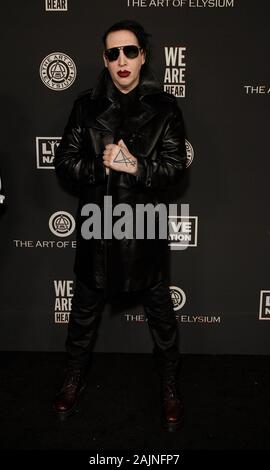 Los Angeles, USA. 04 Jan, 2020. LOS ANGELES, Kalifornien - 04 Januar: Marilyn Manson besucht die Kunst des 13. jährlichen Feier des Elysium - der Himmel im Hollywood Palladium am 04 Januar, 2020 in Los Angeles, Kalifornien. Credit: MediaPunch Inc/Alamy leben Nachrichten Stockfoto