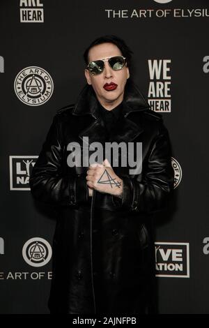 Los Angeles, USA. 04 Jan, 2020. LOS ANGELES, Kalifornien - 04 Januar: Marilyn Manson besucht die Kunst des 13. jährlichen Feier des Elysium - der Himmel im Hollywood Palladium am 04 Januar, 2020 in Los Angeles, Kalifornien. Credit: MediaPunch Inc/Alamy leben Nachrichten Stockfoto