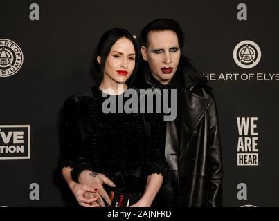 Los Angeles, USA. 04 Jan, 2020. LOS ANGELES, Kalifornien - Januar 04: Lindsay Usich und Marilyn Manson Die Kunst des Elysium 13. jährliche Feier - der Himmel im Hollywood Palladium teilnehmen am 04 Januar, 2020 in Los Angeles, Kalifornien. Credit: MediaPunch Inc/Alamy leben Nachrichten Stockfoto