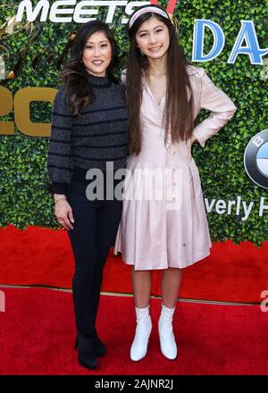 BEVERLY HILLS, LOS ANGELES, Kalifornien, USA - Januar 04: Kristi Yamaguchi und Keara Kiyomi hedican an der 7. jährlichen Gold erfüllt Golden Event am Virginia Robinson Gärten und Immobilien am 4. Januar statt, 2020 in Beverly Hills, Los Angeles, Kalifornien, USA. (Foto von Xavier Collin/Image Press Agency) Stockfoto