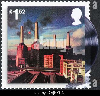 Cover der Plattentiere von Pink Floyd auf Stempel Stockfoto