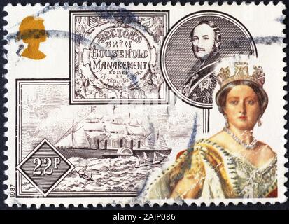 Junge Königin Victoria auf britischer Briefmarke Stockfoto