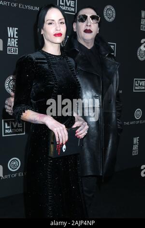 Januar 4, 2020 Los Angeles, CA, USA: LOS ANGELES - JAN 4: Lindsay Usich und Marilyn Manson auf die Kunst der Elysium Gala - Ankunft im Hollywood Palladium am 4. Januar 2020 in Los Angeles, CA (Credit Bild: © Kay Blake/ZUMA Draht) Stockfoto