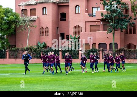 MARBELLA - 05-01-2020,. Eredivisie Fußball, Saison 2019-2020. Team Erwärmung während der Ausbildung in Marbella. Stockfoto