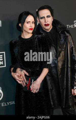 Los Angeles, USA. 04 Jan, 2020. Marilyn Manson (l) und Lindsay Usich die Kunst des Elysium 13. jährlichen Black Tie künstlerische Erfahrung "Himmel" im Palladium in Hollywood, Los Angeles, Kalifornien, USA, am 04. Januar 2020. | Verwendung der weltweiten Kredit: dpa Picture alliance/Alamy leben Nachrichten Stockfoto